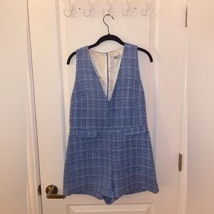 BLUE ZARA TWEED ROMPER